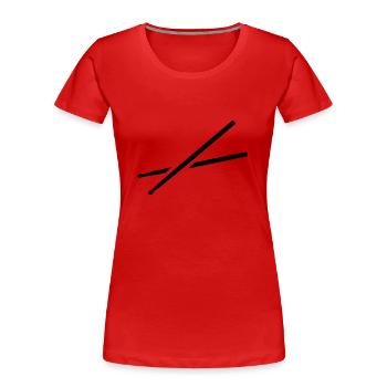 Drums - Women's Premium Organic T-Shirt - red - Front - Mia (176cm)