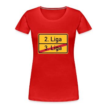 2. Liga - Frauen Premium Bio T-Shirt - Rot - Vorne - Mia (176cm)
