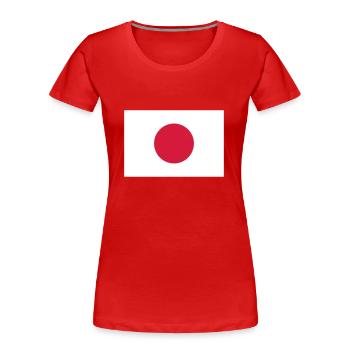 Nationalflagge von Japan - Frauen Premium Bio T-Shirt - Rot - Vorne - Mia (176cm)