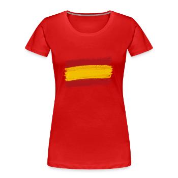 Spain Flag Country Home Holiday World Cup - Women's Premium Organic T-Shirt - red - Front - Mia (176cm)