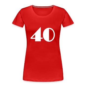 40 JAHRE. 40-jähriges Jubiläum. GEBURTSTAG 40 JAHRE. 40 - Frauen Premium Bio T-Shirt - Rot - Vorne - Mia (176cm)