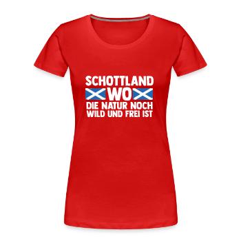 Schotten Schottisch Schottland - Frauen Premium Bio T-Shirt - Rot - Vorne - Mia (176cm)