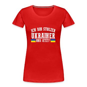 Ukrainer Ukraine - Frauen Premium Bio T-Shirt - Rot - Vorne - Mia (176cm)