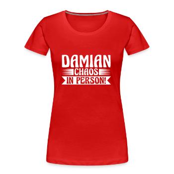 Vorname Damian - Frauen Premium Bio T-Shirt - Rot - Vorne - Mia (176cm)