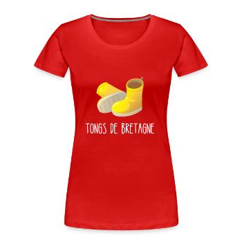tongs de bretagne - T-shirt bio Premium Femme - rouge - Devant - Mia (176cm)