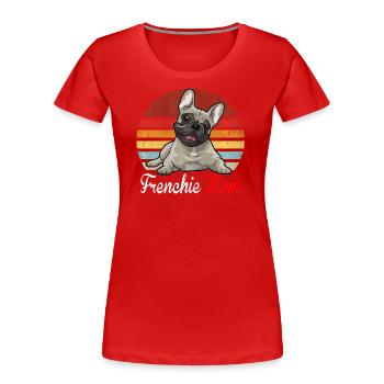 French Bulldog - Women's Premium Organic T-Shirt - red - Front - Mia (176cm)