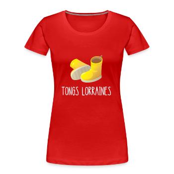 tongs lorraines - T-shirt bio Premium Femme - rouge - Devant - Mia (176cm)