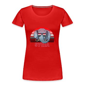 Syrie - T-shirt bio Premium Femme - rouge - Devant - Mia (176cm)