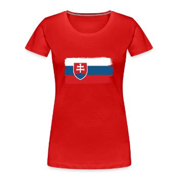 Slowakei Flagge Vintage Slowakische Fahne Heimat - Frauen Premium Bio T-Shirt - Rot - Vorne - Mia (176cm)
