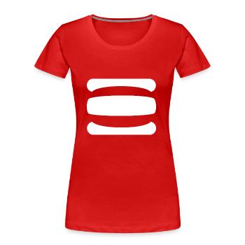 Lignes | Lignes ondulées | symboles | Modèle - T-shirt bio Premium Femme - rouge - Devant - Mia (176cm)