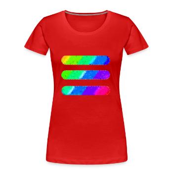 Lignes | Lignes ondulées | symboles | modèles de | Mosaïque - T-shirt bio Premium Femme - rouge - Devant - Mia (176cm)