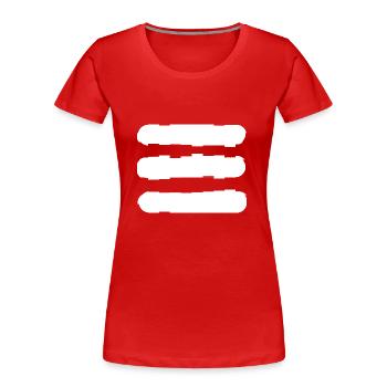 Lignes | Lignes ondulées | symboles | Modèle - T-shirt bio Premium Femme - rouge - Devant - Mia (176cm)