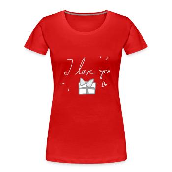 Gift I love you Christmas heart - Women's Premium Organic T-Shirt - red - Front - Mia (176cm)