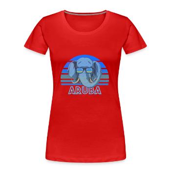 Aruba - Frauen Premium Bio T-Shirt - Rot - Vorne - Mia (176cm)