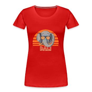 Bali - T-shirt bio Premium Femme - rouge - Devant - Mia (176cm)