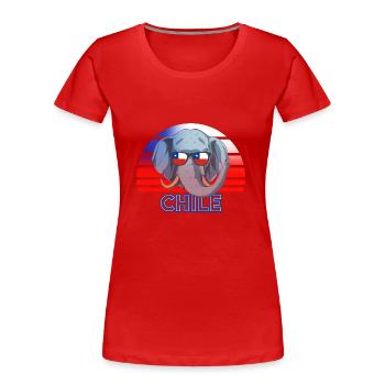Chile - Frauen Premium Bio T-Shirt - Rot - Vorne - Mia (176cm)