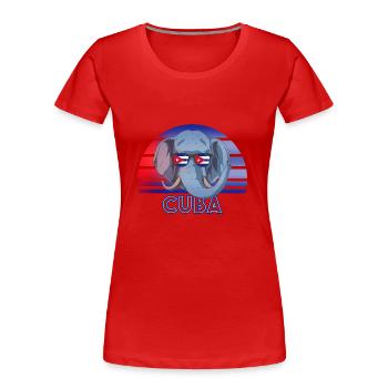 Kuba - Frauen Premium Bio T-Shirt - Rot - Vorne - Mia (176cm)