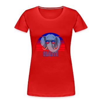 Haiti - Frauen Premium Bio T-Shirt - Rot - Vorne - Mia (176cm)