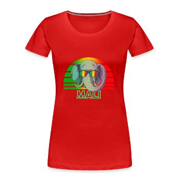 Mali - T-shirt bio Premium Femme - rouge - Devant - Mia (176cm)