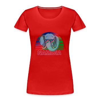 Namibia - Frauen Premium Bio T-Shirt - Rot - Vorne - Mia (176cm)