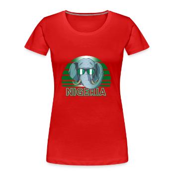Nigéria - T-shirt bio Premium Femme - rouge - Devant - Mia (176cm)