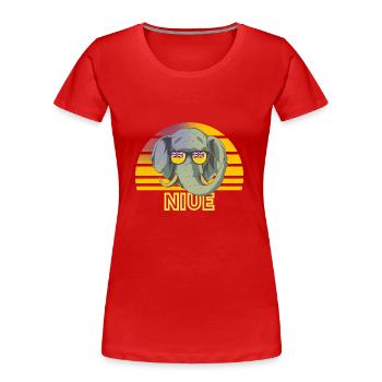Niue - Frauen Premium Bio T-Shirt - Rot - Vorne - Mia (176cm)