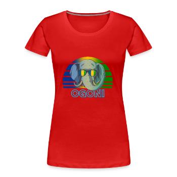 Ogonis - T-shirt bio Premium Femme - rouge - Devant - Mia (176cm)
