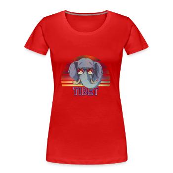 Tibet - Frauen Premium Bio T-Shirt - Rot - Vorne - Mia (176cm)