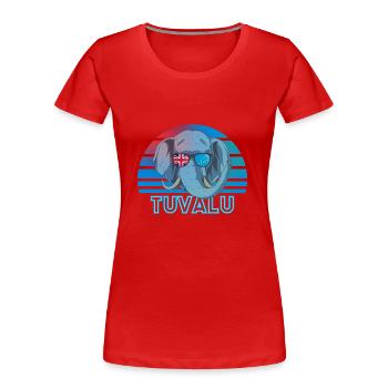 Tuvalu - T-shirt bio Premium Femme - rouge - Devant - Mia (176cm)