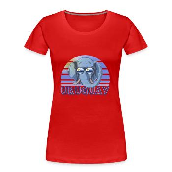 Uruguay - Women's Premium Organic T-Shirt - red - Front - Mia (176cm)