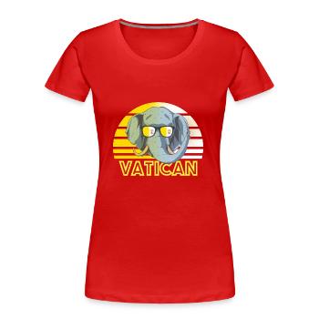 Vatikan - Frauen Premium Bio T-Shirt - Rot - Vorne - Mia (176cm)