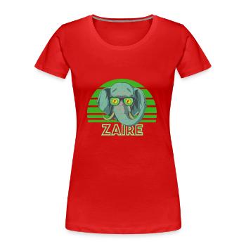 Zaïre - T-shirt bio Premium Femme - rouge - Devant - Mia (176cm)