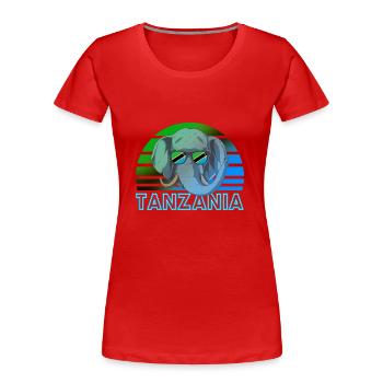 Tanzanie - T-shirt bio Premium Femme - rouge - Devant - Mia (176cm)