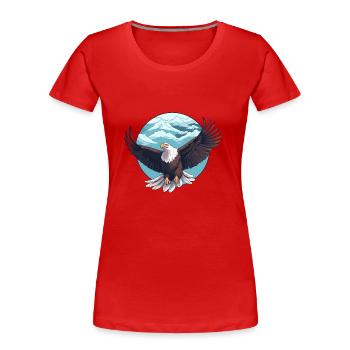 Majestätischer Adler in verschneiter Berglandschaft - Frauen Premium Bio T-Shirt - Rot - Vorne - Mia (176cm)