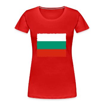 Drapeau Bulgarie Drapeau bulgare Sables d'Or - T-shirt bio Premium Femme - rouge - Devant - Mia (176cm)