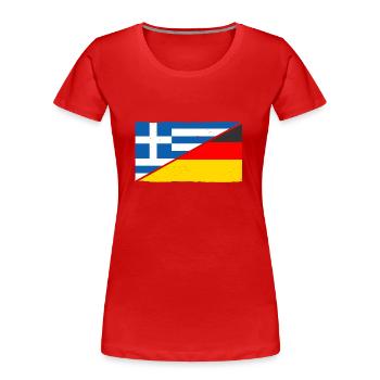 Grèce Allemagne Grèce - T-shirt bio Premium Femme - rouge - Devant - Mia (176cm)
