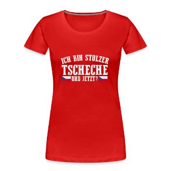Tchèques République tchèque - T-shirt bio Premium Femme - rouge - Devant - Mia (176cm)