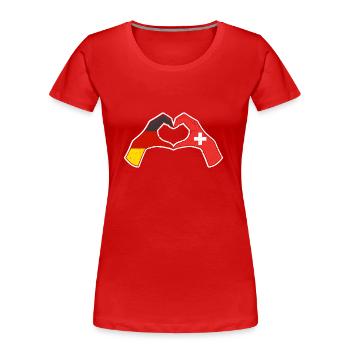 Schweizer Deutschland Schweiz - Frauen Premium Bio T-Shirt - Rot - Vorne - Mia (176cm)