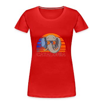 Catalogne - T-shirt bio Premium Femme - rouge - Devant - Mia (176cm)
