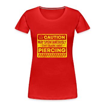 Bague de profession de piercing - T-shirt bio Premium Femme - rouge - Devant - Mia (176cm)