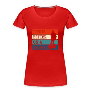 Segway Driver Trottinette électrique Tour - T-shirt bio Premium Femme - rouge - Devant - Mia (176cm)