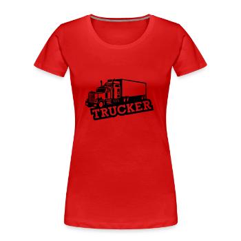 Trucker - Frauen Premium Bio T-Shirt - Rot - Vorne - Mia (176cm)