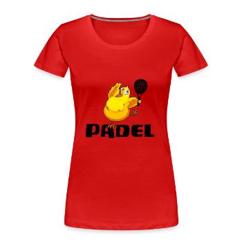 Padel padel tennis « padel-poussin » - T-shirt bio Premium Femme - rouge - Devant - Mia (176cm)