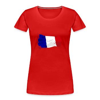 France Flag - Frauen Premium Bio T-Shirt - Rot - Vorne - Mia (176cm)