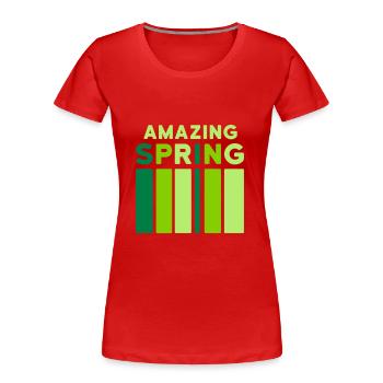 Amazing Spring (bar) - Women's Premium Organic T-Shirt - red - Front - Mia (176cm)