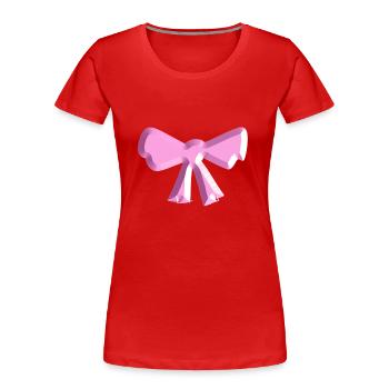 schleife symbol fliege rosa glänzend - Frauen Premium Bio T-Shirt - Rot - Vorne - Mia (176cm)