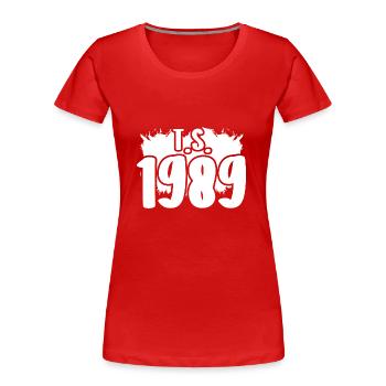 T.S. 1989 Culture Millésime - T-shirt bio Premium Femme - rouge - Devant - Mia (176cm)