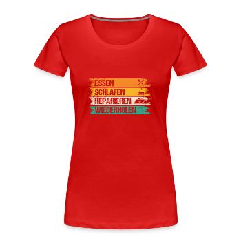 Maître Couvreur Couvreur - T-shirt bio Premium Femme - rouge - Devant - Mia (176cm)