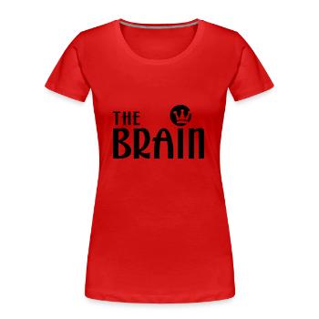 THE BRAIN - Frauen Premium Bio T-Shirt - Rot - Vorne - Mia (176cm)