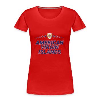 Îles Vierges américaines - T-shirt bio Premium Femme - rouge - Devant - Mia (176cm)